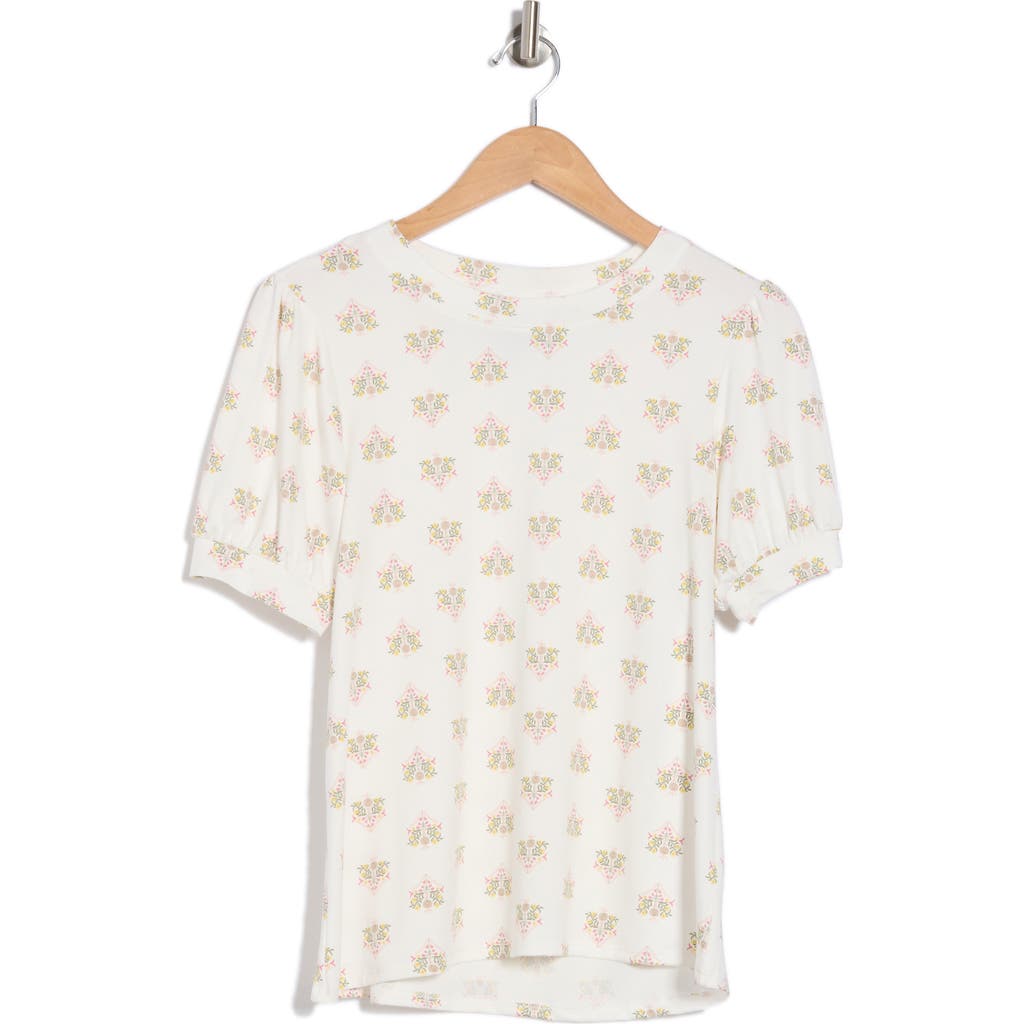 Bobeau Butter Puff Sleeve Top In Yellow/blush
