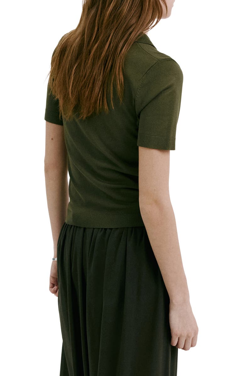 MANGO Johnny Collar Polo, Alternate, color, Khaki Green