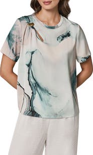 Donna Karan New York Hardware Detail Short Sleeve Top