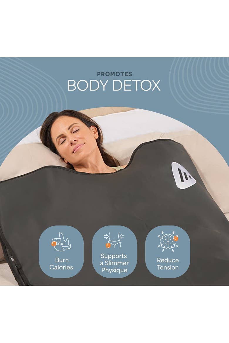 RejuvaWrap Infrared Sauna Blanket for Detox & Relaxation Low EMF Carbon Fiber Heating  9Temp Levels, Alternate, color, with Jade Stones