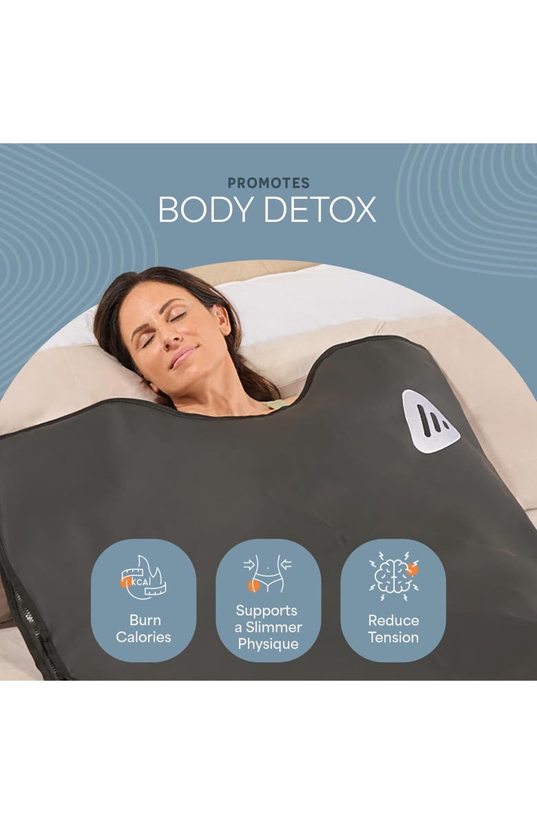 Lifepro RejuvaWrap Infrared Sauna Blanket for Detox & Relaxation Low EMF Carbon Fiber Heating 9Temp Levels, Alternate, color, With Jade Stones