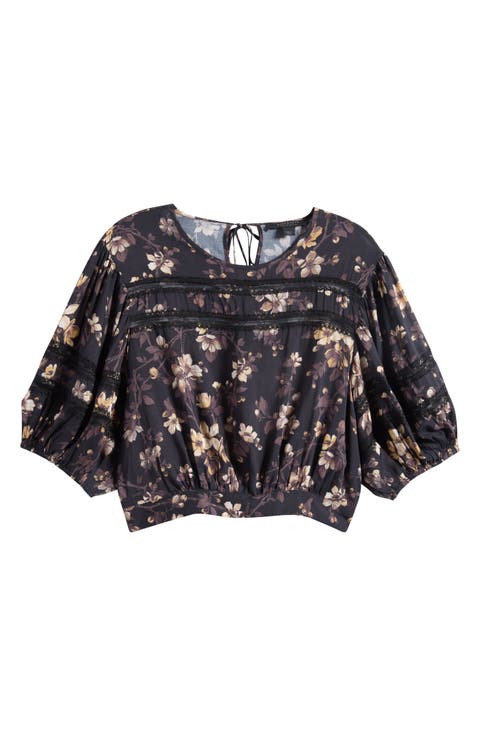 Floral Lace Trim Top