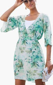 LASCANA Women's Floral Layered Look Dress