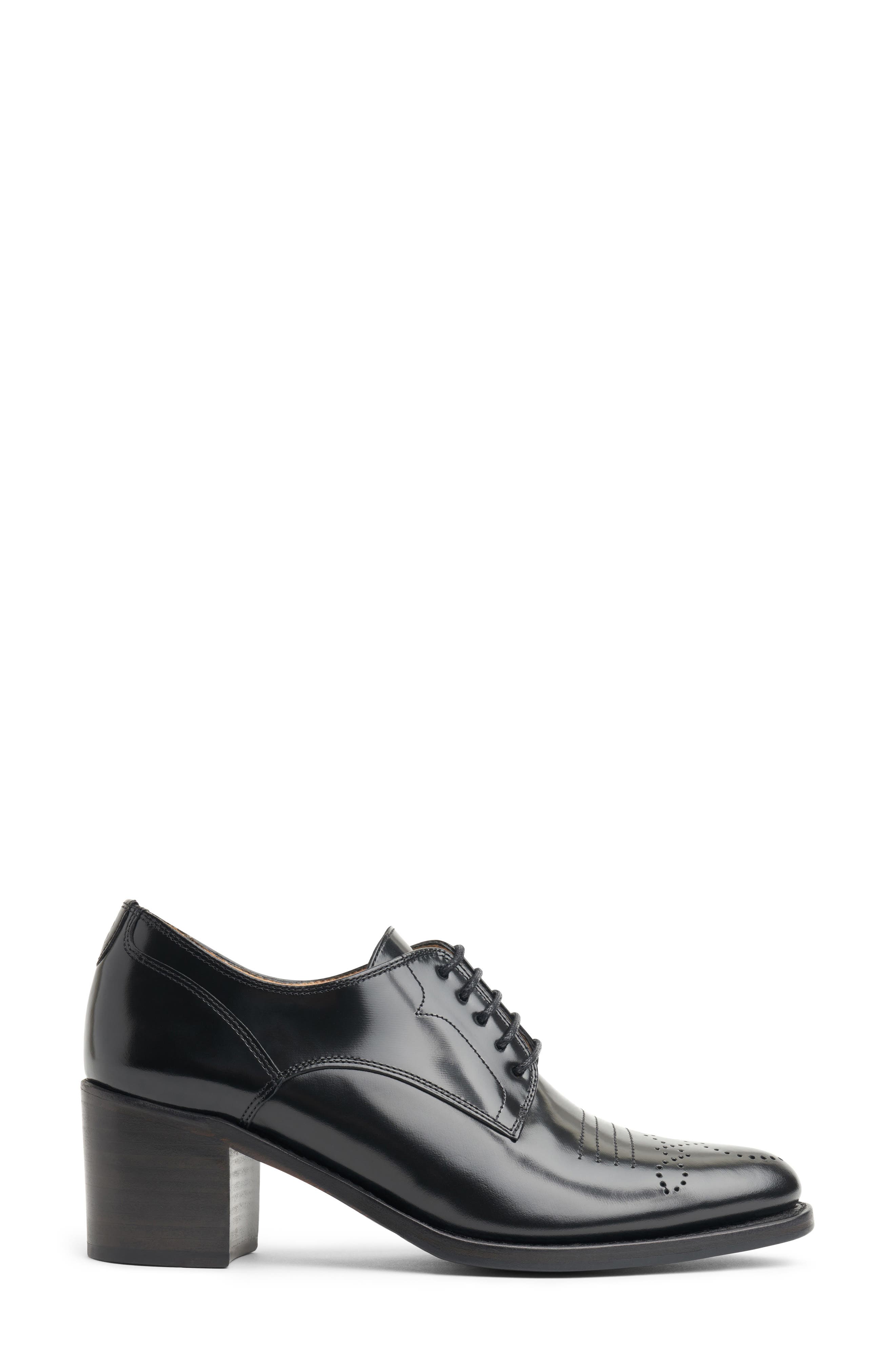 Miss Button Midheel Oxford, Alternate, color, BLACK