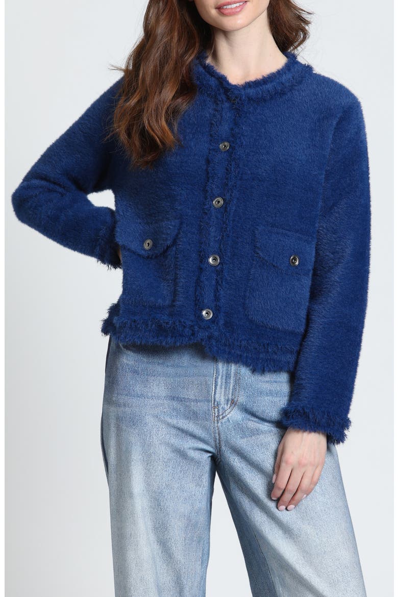 Frayed Edge Jacket, Main, color, SAPPHIRE BLUE