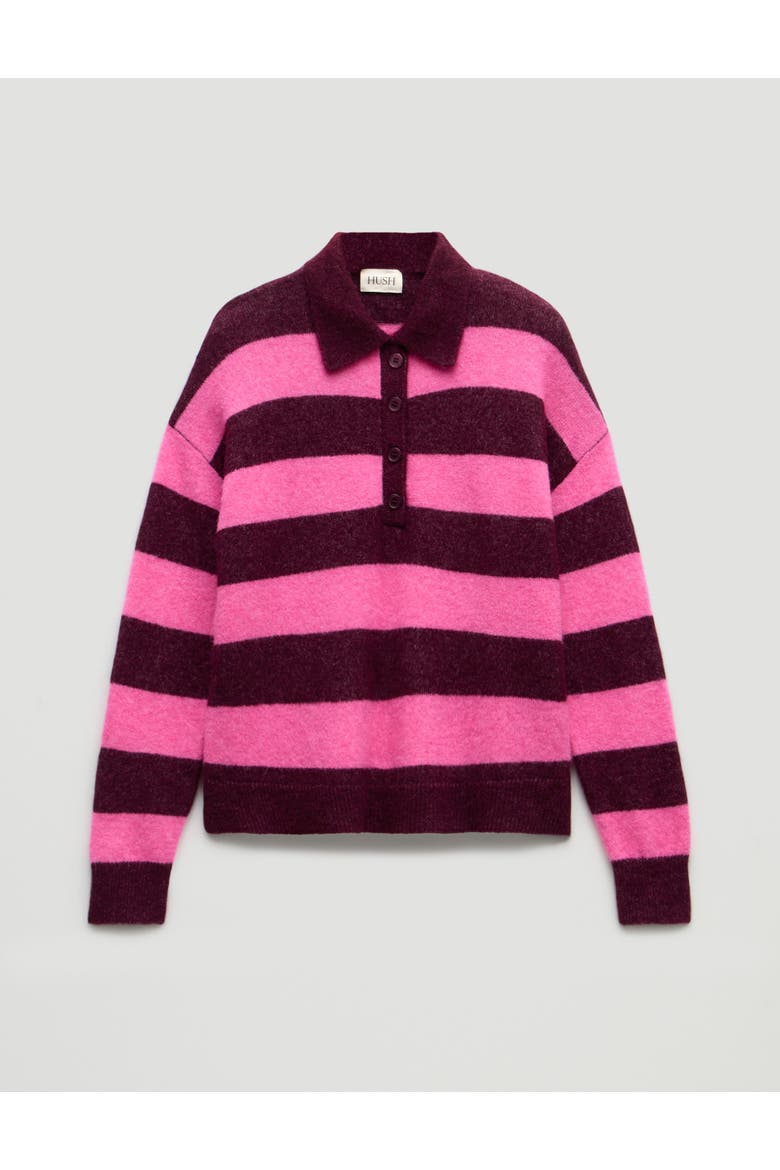 Drew Wool Blend Relaxed Rugby Sweater, Alternate, color, Burgundy Purple