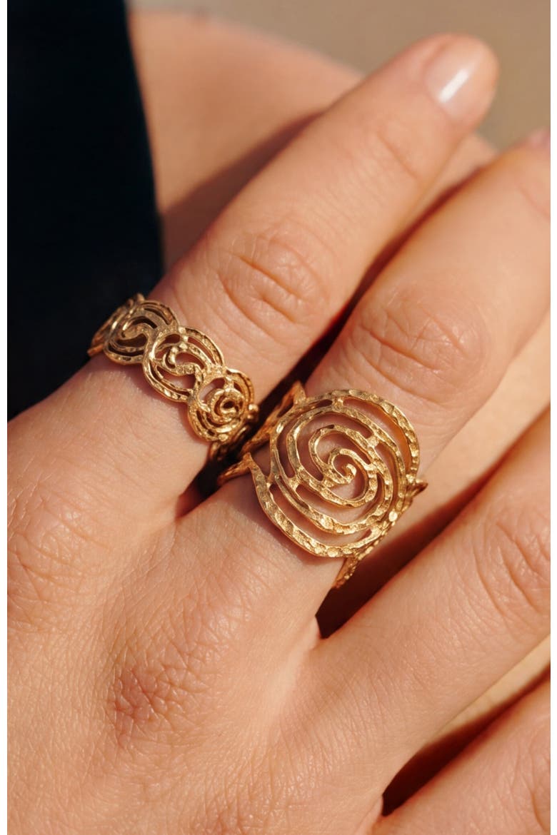 Mono Spiral Small Ring, Alternate, color, Gold