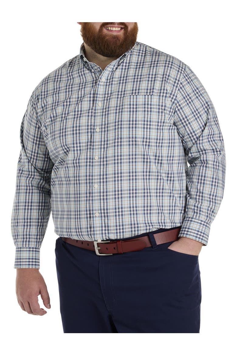 Big & Tall Medium Plaid Sport Shirt, Alternate, color, BLUE MULTI