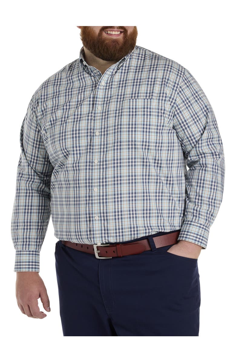 Oak Hill by DXL Big & Tall Medium Plaid Sport Shirt, Alternate, color, Blue Multi