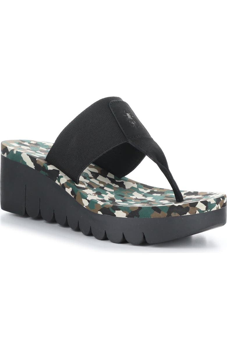 Fly London Yomu Wedge Flip Flop, Main, color,