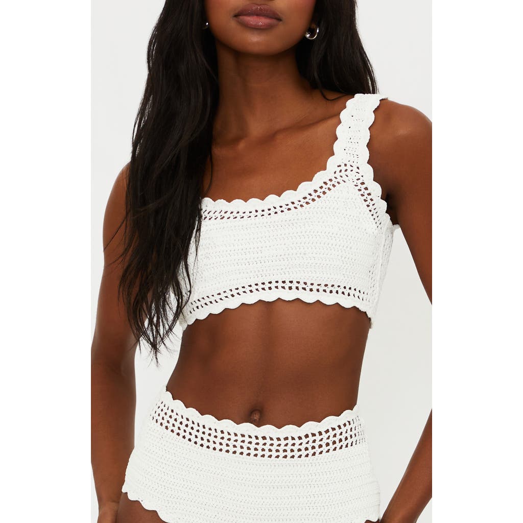 Beach Riot Andy Crochet Bikini Top in White  product