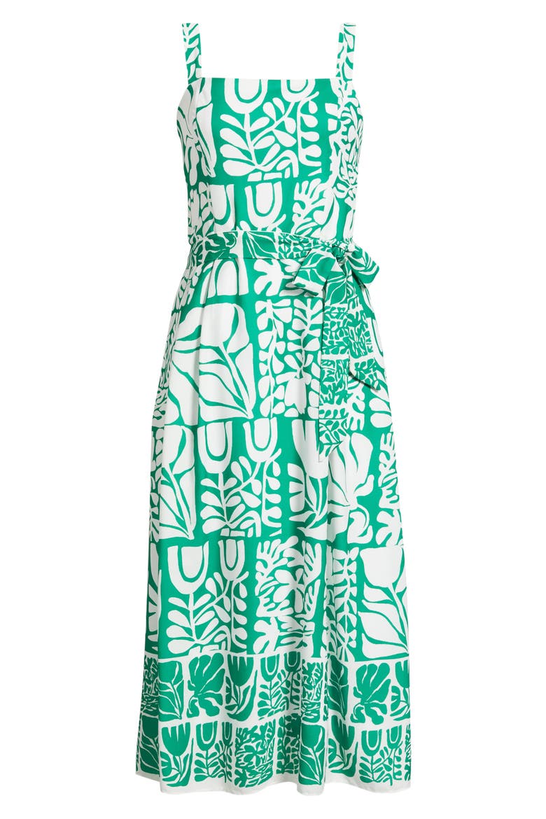 Mixed Print Dress, Alternate, color, GREEN WHITE
