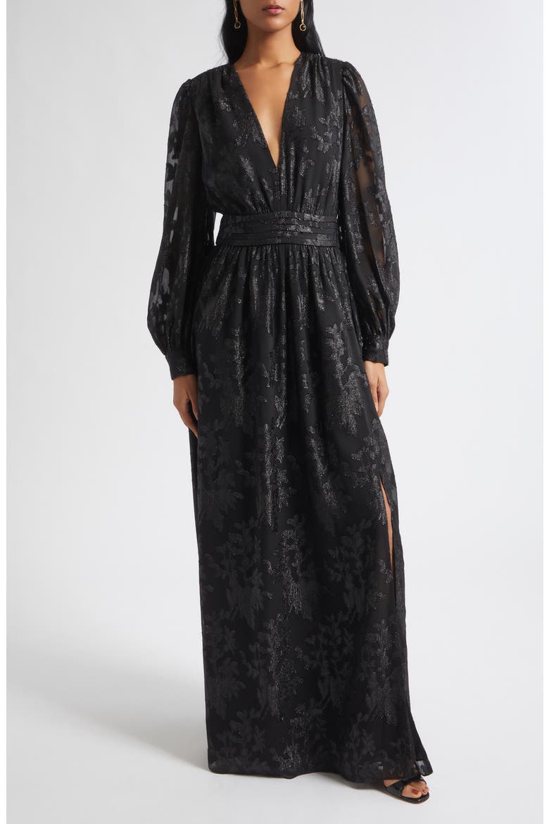Rebecca Jacquard Gown, Main, color, BLACK JACQUARD