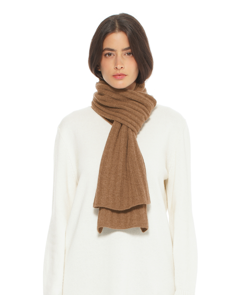 Pure Cashmere Plush-Ribbed Scarf