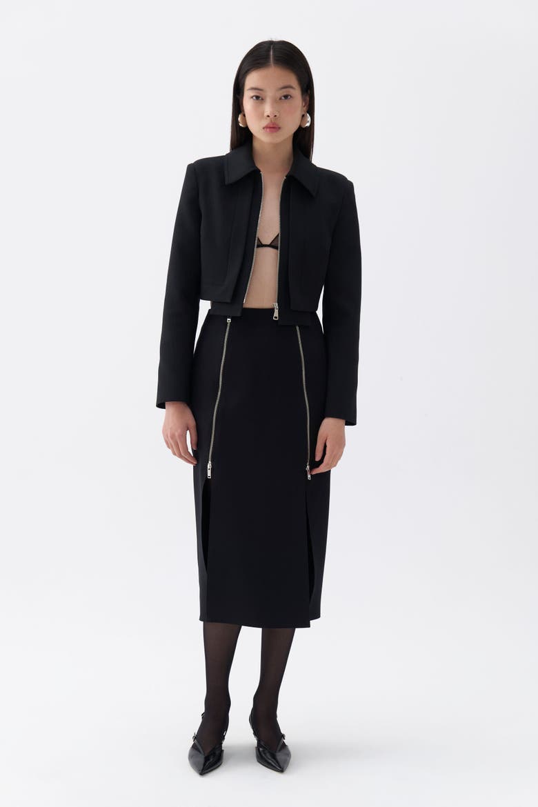 Shoulder Pad Jacket, Alternate, color, Black