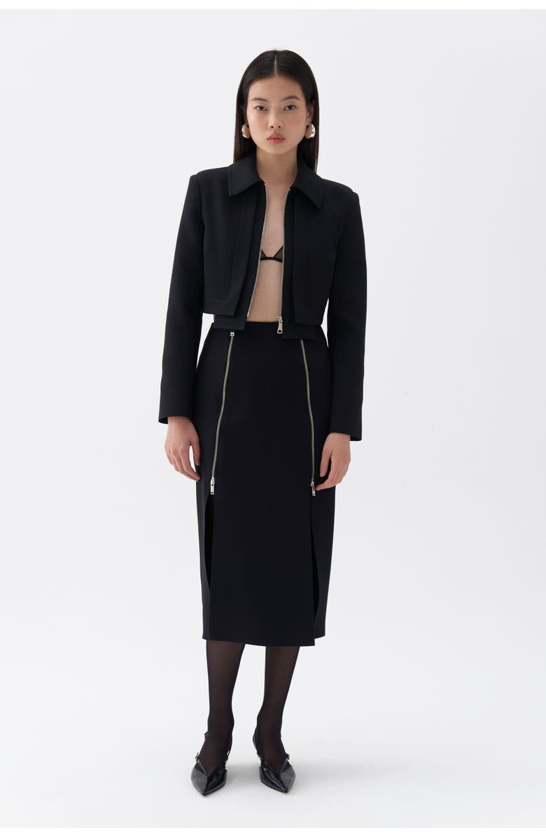 Nocturne Pencil Skirt with Zipper Design, Alternate, color,