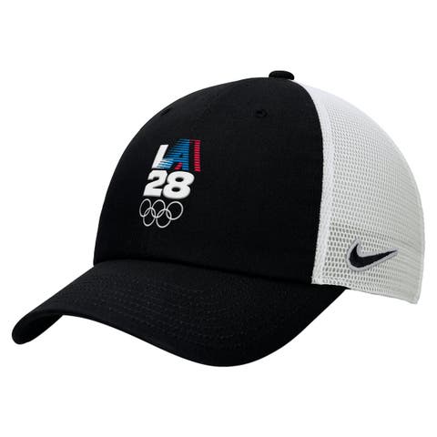 Men's Nike Black/White LA28 Summer Olympics Club Trucker Adjustable Hat