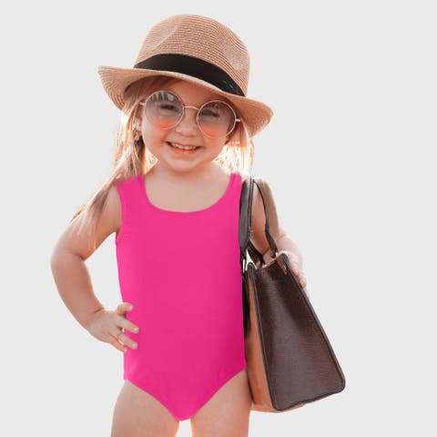 Girls UPF 50+ Nylon/Spandex Blend One-Piece Swimsuit (Baby)