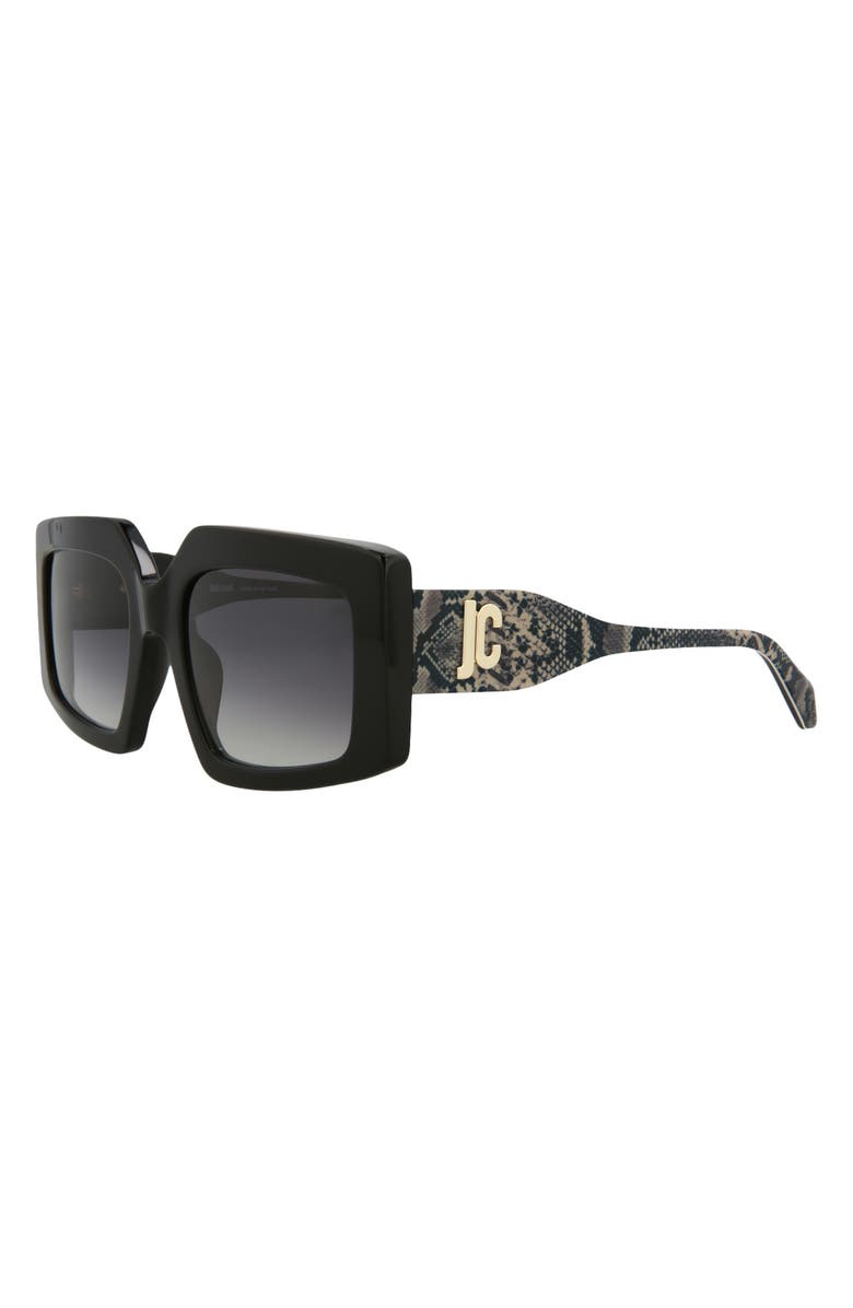 Just Cavalli 54mm Square Sunglasses, Alternate, color, Black Black Smoke