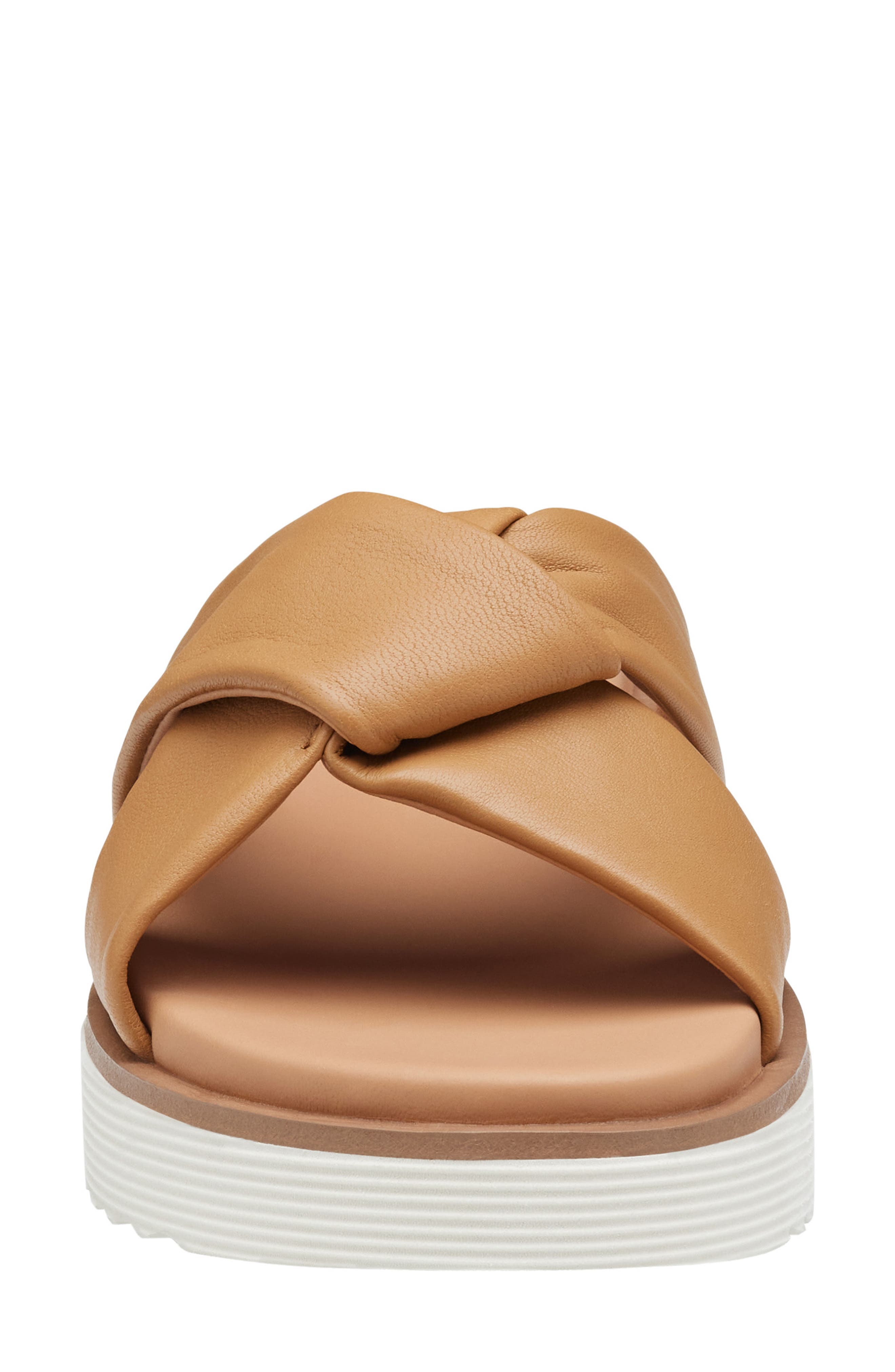 Mitzi Knot Platform Wedge Slide Sandal, Alternate, color, TAN GLOVE LEATHER