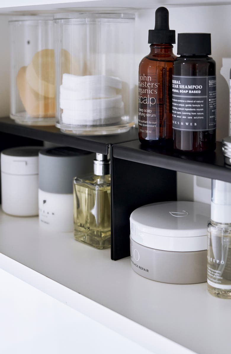 Yamazaki Set of 2 Medicine Cabinet Racks, Alternate, color, Black