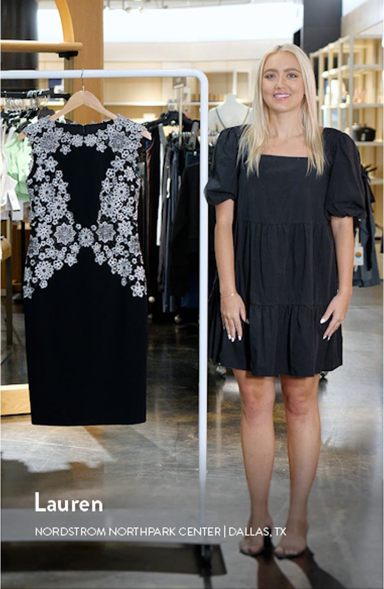 Floral Embroidered Lace Sheath Dress, sales video thumbnail