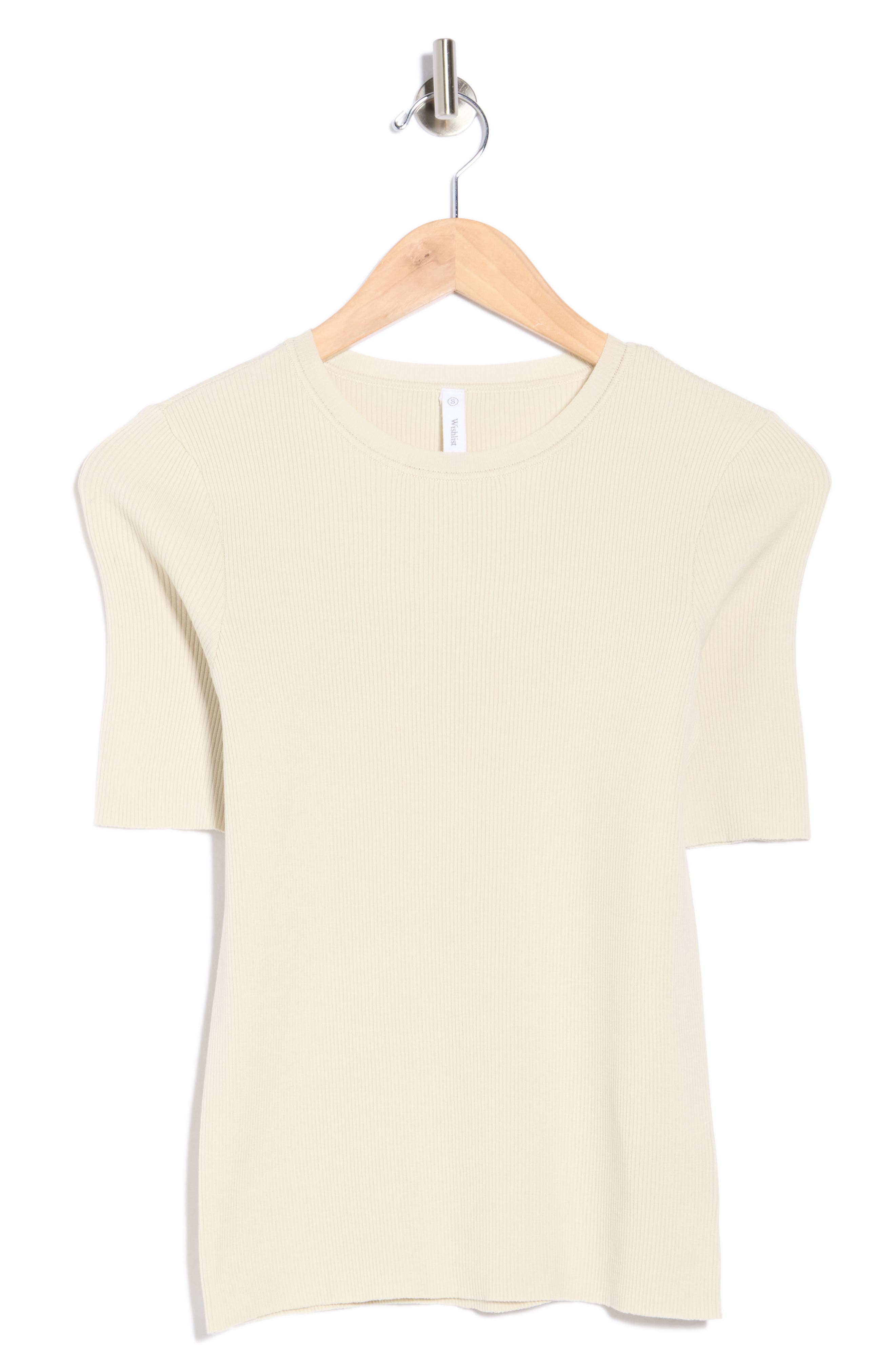 WISHLIST Ribbed Short Sleeve Knit Top