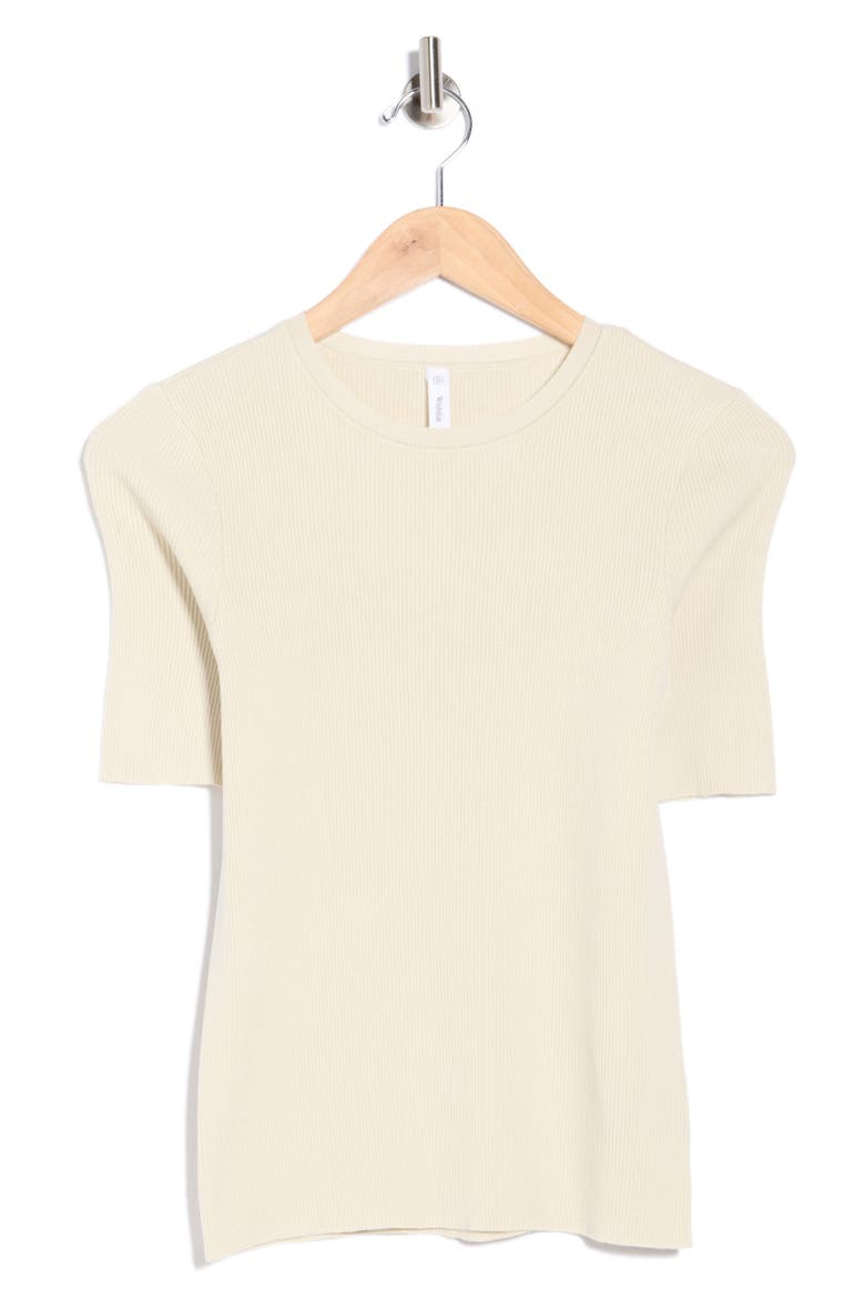 Ribbed Short Sleeve Knit Top, Alternate, color, OYSTER