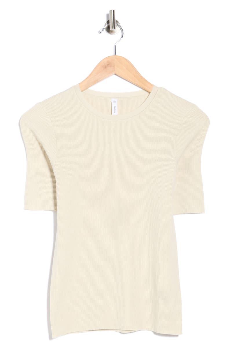 WISHLIST Ribbed Short Sleeve Knit Top, Alternate, color, Oyster
