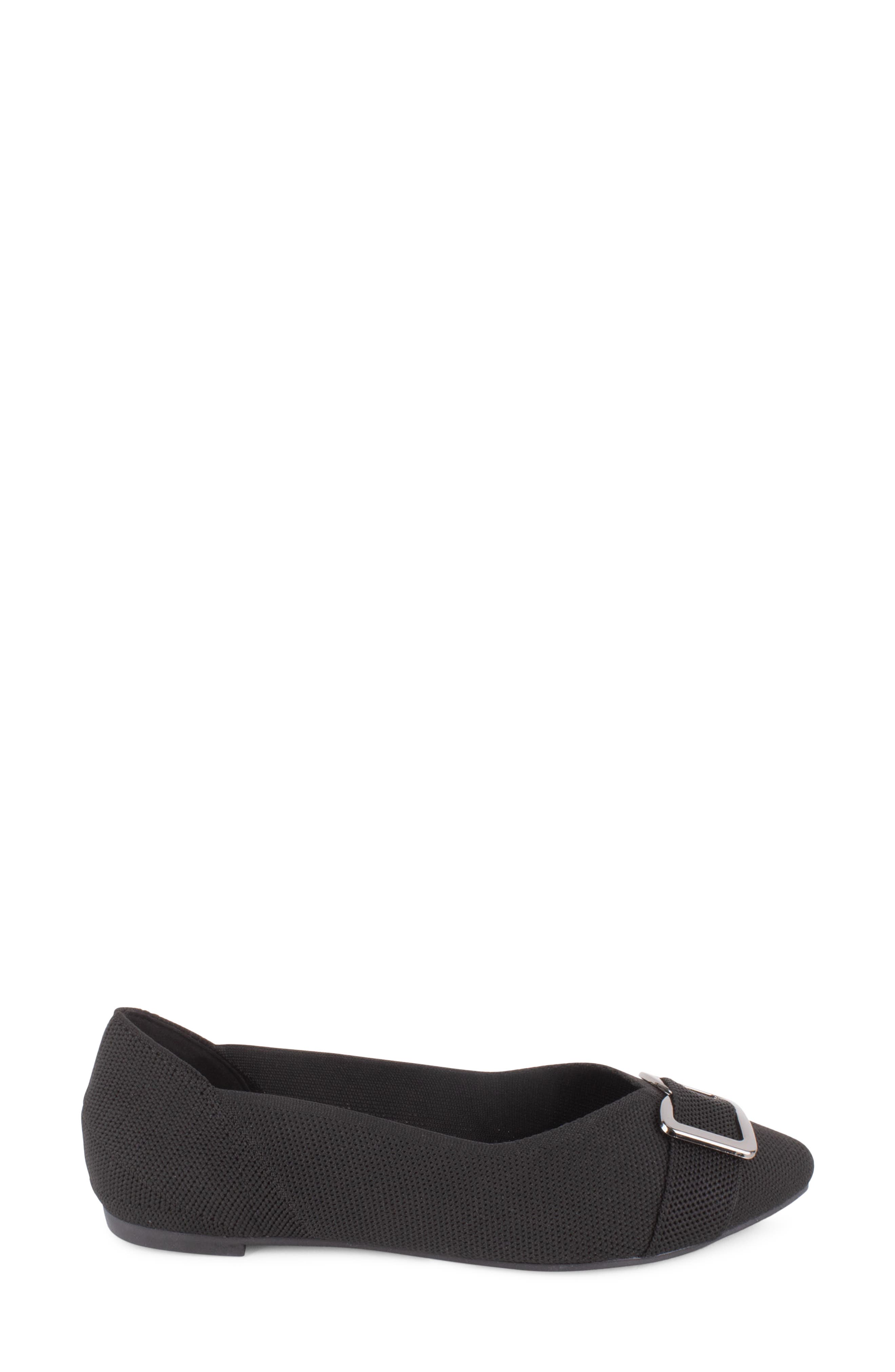Tahari Lucerne Pointed Toe Flat, Alternate, color, Black
