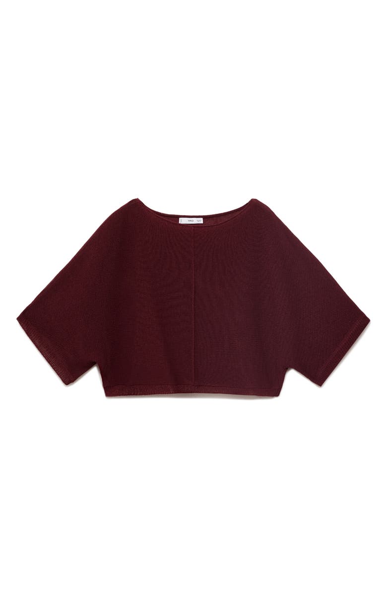 MANGO Oversize Fine Knit Sweater, Alternate, color, Burgundy
