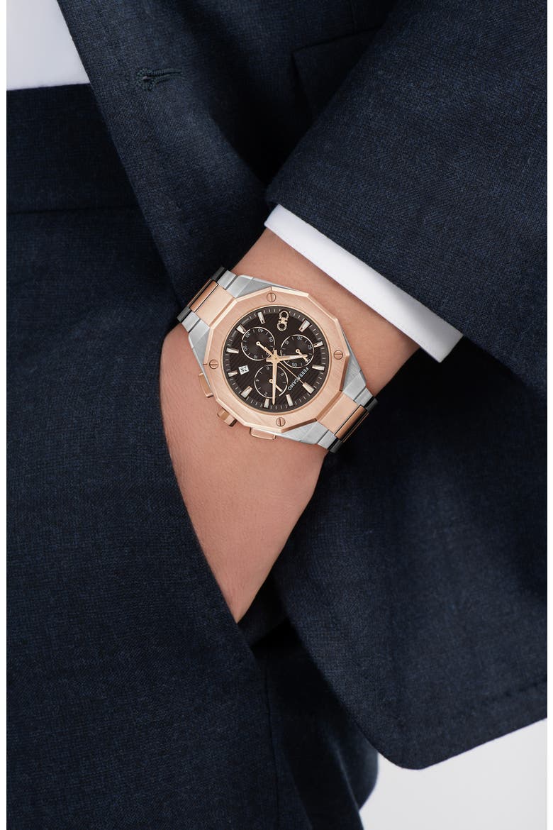Edge Chronograph Two-Tone Bracelet Watch, 42mm, Alternate, color, CHROME TWO TONE