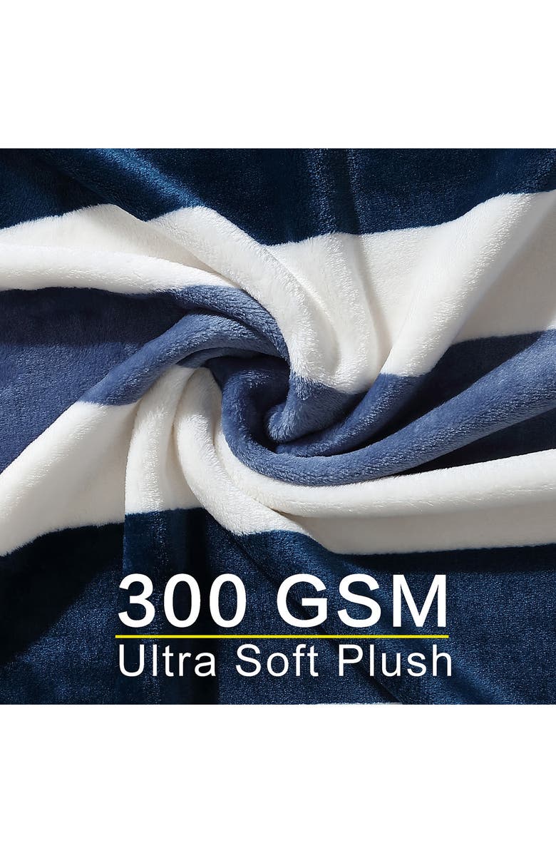 Nautica Awning Stripe Throw Blanket, Alternate, color, Blue