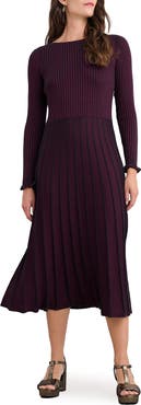 Seasalt Cornwall Glass Stem Metallic Long Sleeve Organic Cotton Blend Sweater Dress