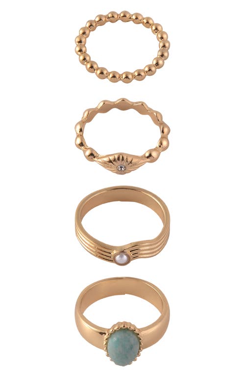 Rachel Rachel Roy Set Of 4 Assorted Rings In Gold