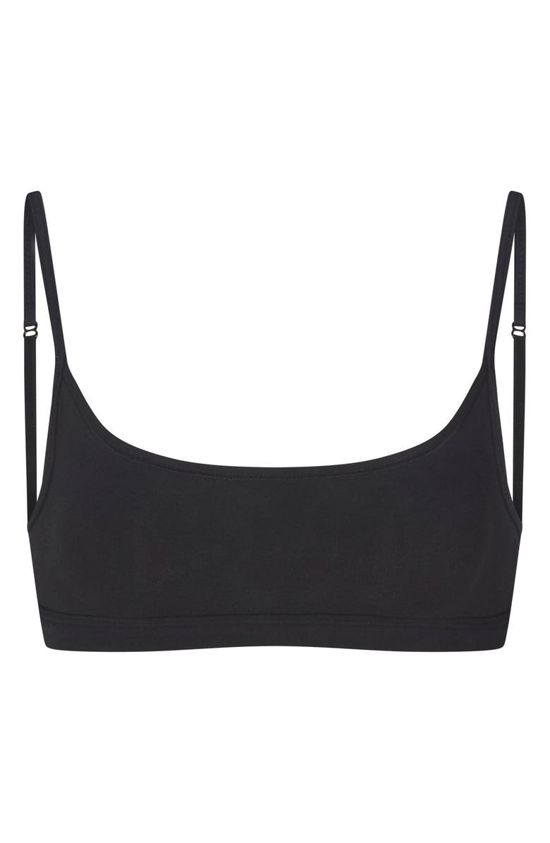 SKIMS Everyday Cotton Scoop Bralette, Alternate, color, Onyx