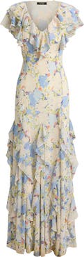 Lauren Ralph Lauren Floral Ruffle Gown