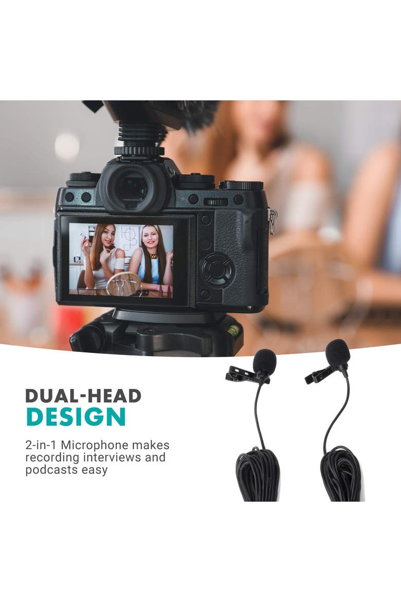 uLav-L-Duo Digital Dual iPhone 15/16 Lavalier Omnidirectional Clip on Microphone, Alternate, color, Black