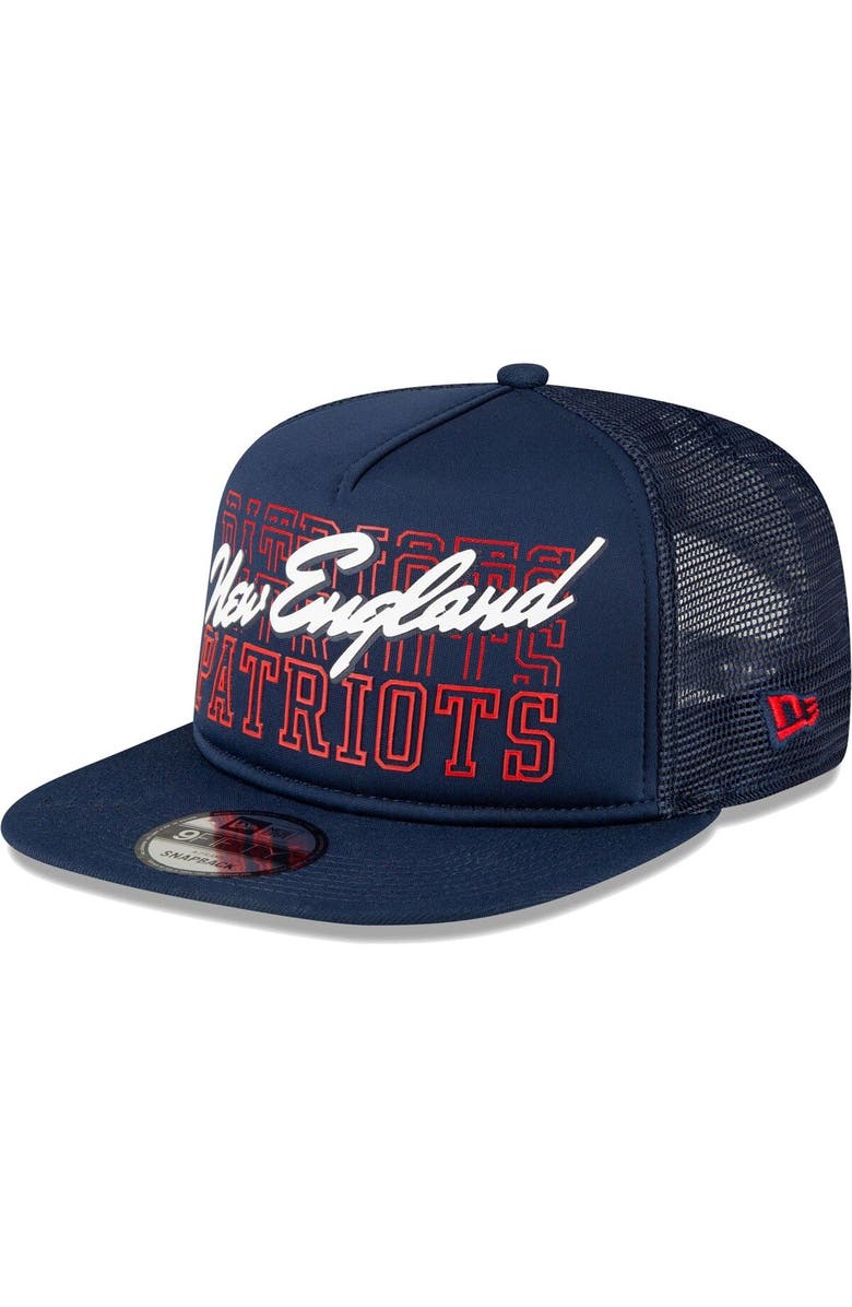 New Era Men's New Era Navy New England Patriots Instant Replay 9FIFTY Snapback Hat, Alternate, color,