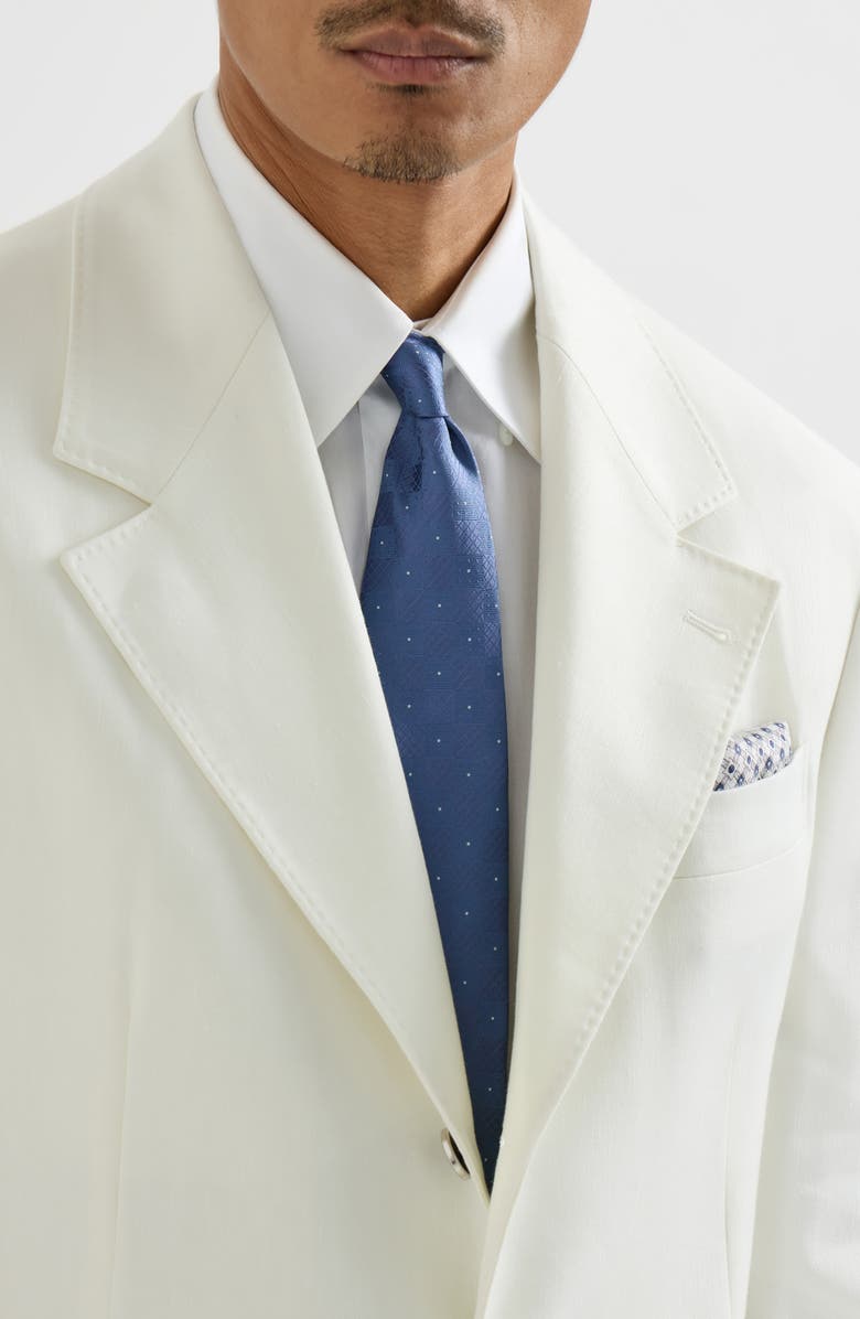 Brunello Cucinelli Silk tie with pattern, Alternate, color, Denim