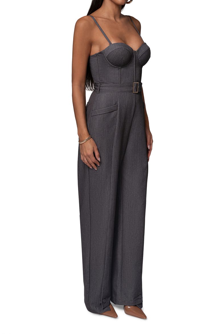 Sweetheart Aroma Bustier Jumpsuit, Alternate, color, GREY