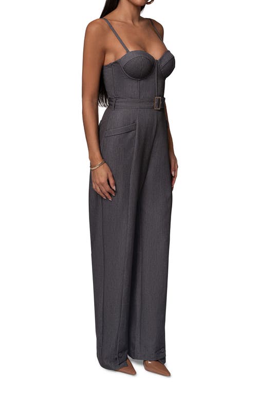 Jluxlabel Sweetheart Aroma Bustier Jumpsuit In Grey