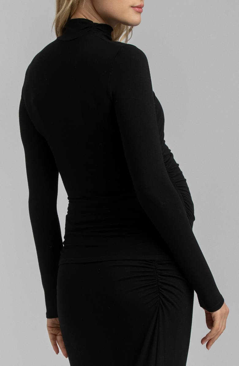 PIETRO BRUNELLI MATERNITY Ruched Moc Neck Maternity T-Shirt, Alternate, color, Black