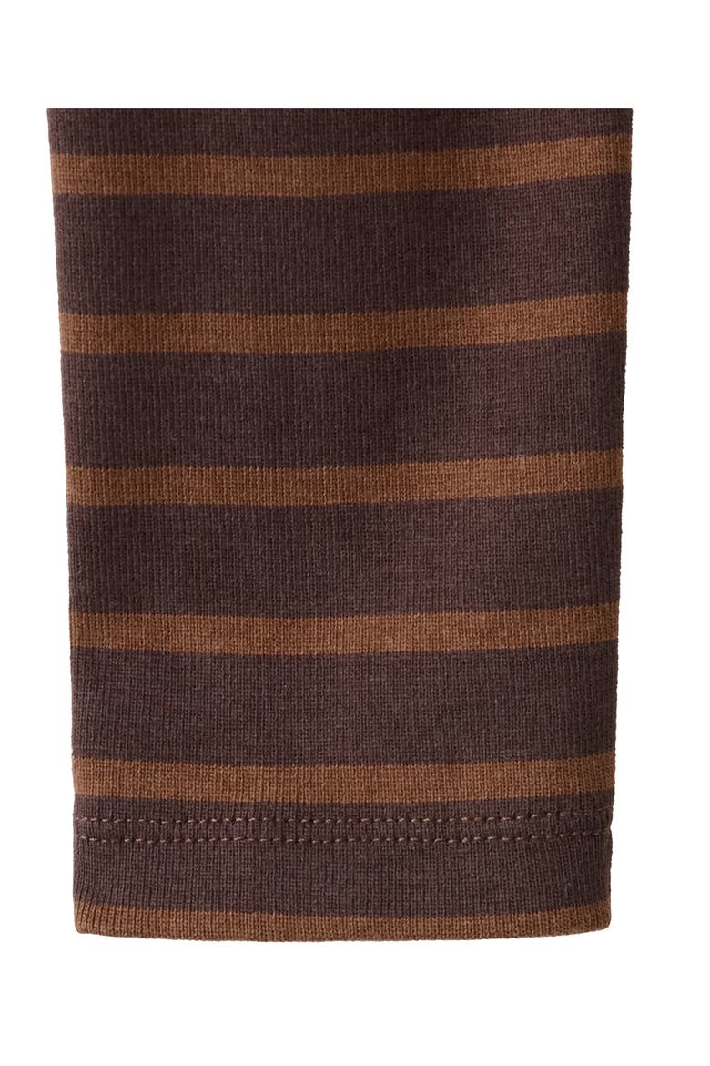 Stripe Boat Neck Long Sleeve Cotton T-Shirt, Alternate, color, BROWN