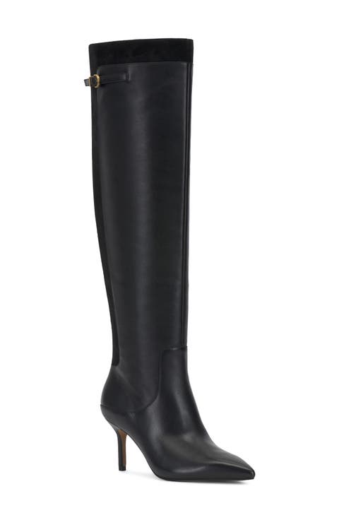 Meleis Croc Embossed Knee High Boot