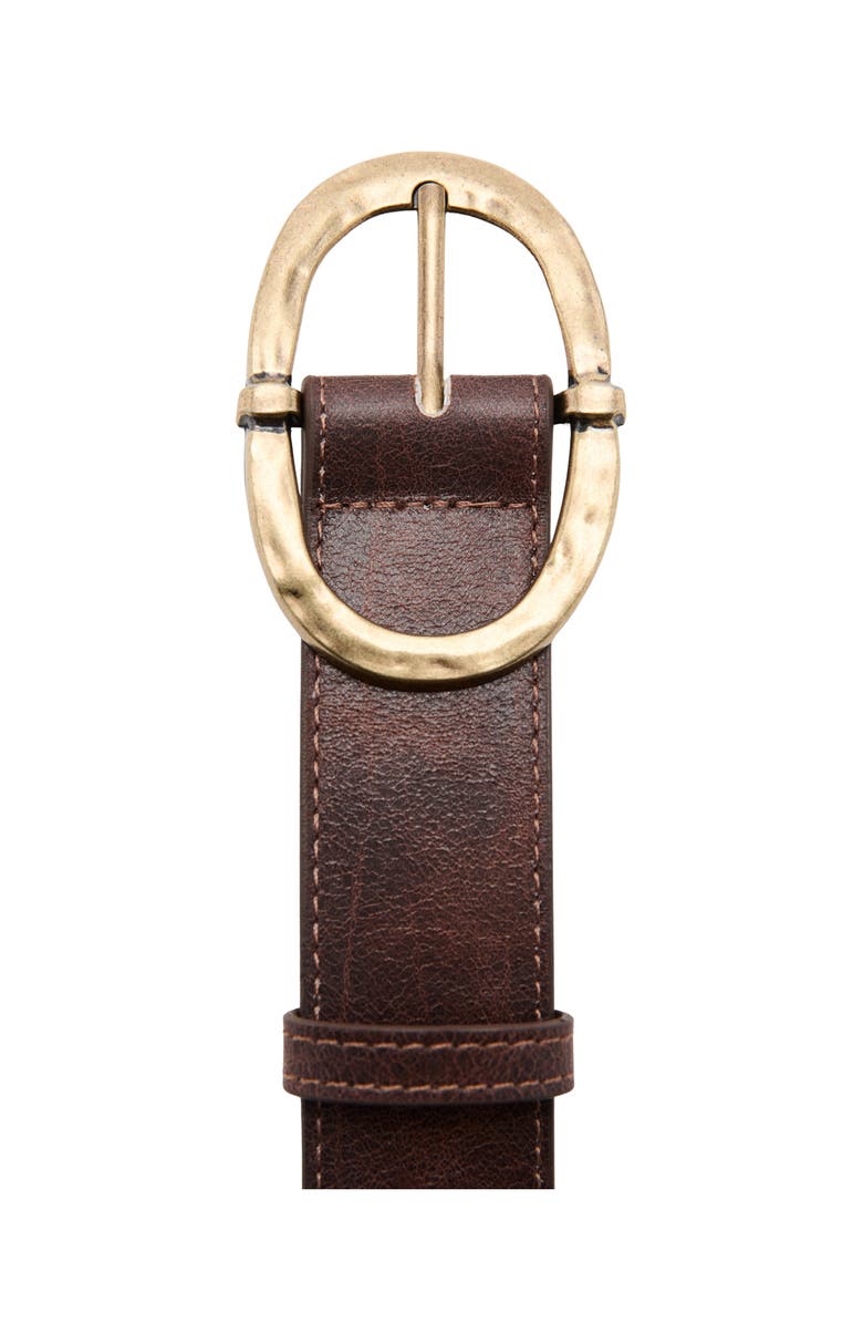 MANGO Hammered Buckle Faux Leather Belt, Alternate, color, 