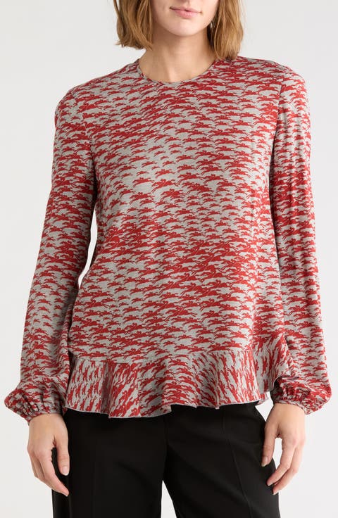 Logo Print Peplum Top