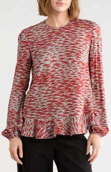 Logo Print Peplum Top