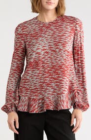 Longchamp Logo Print Peplum Top