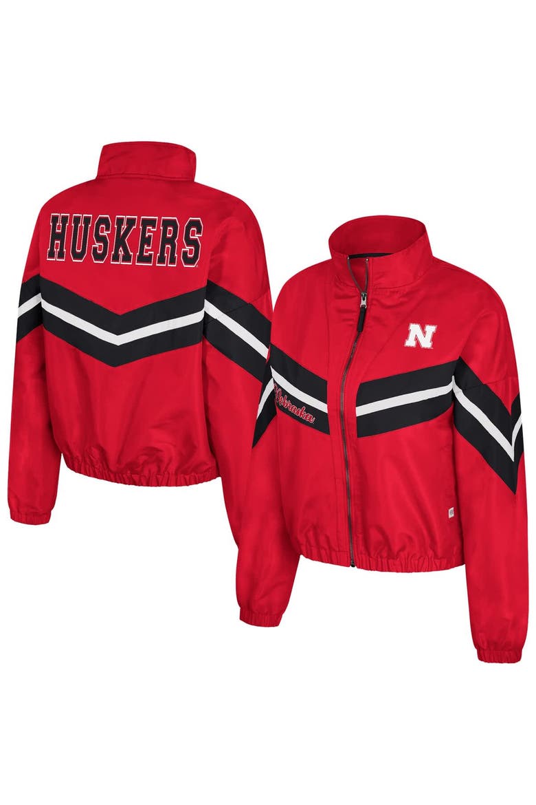 Women's Colosseum  Scarlet Nebraska Huskers Thin Ice Full-Zip Windbreaker, Main, color, Scarlet